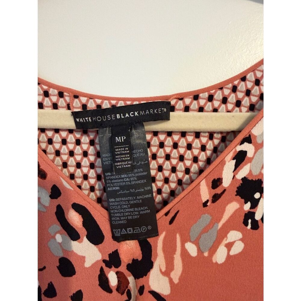 White House Black Market Coral Floral Tank Top - Picture 2 of 3